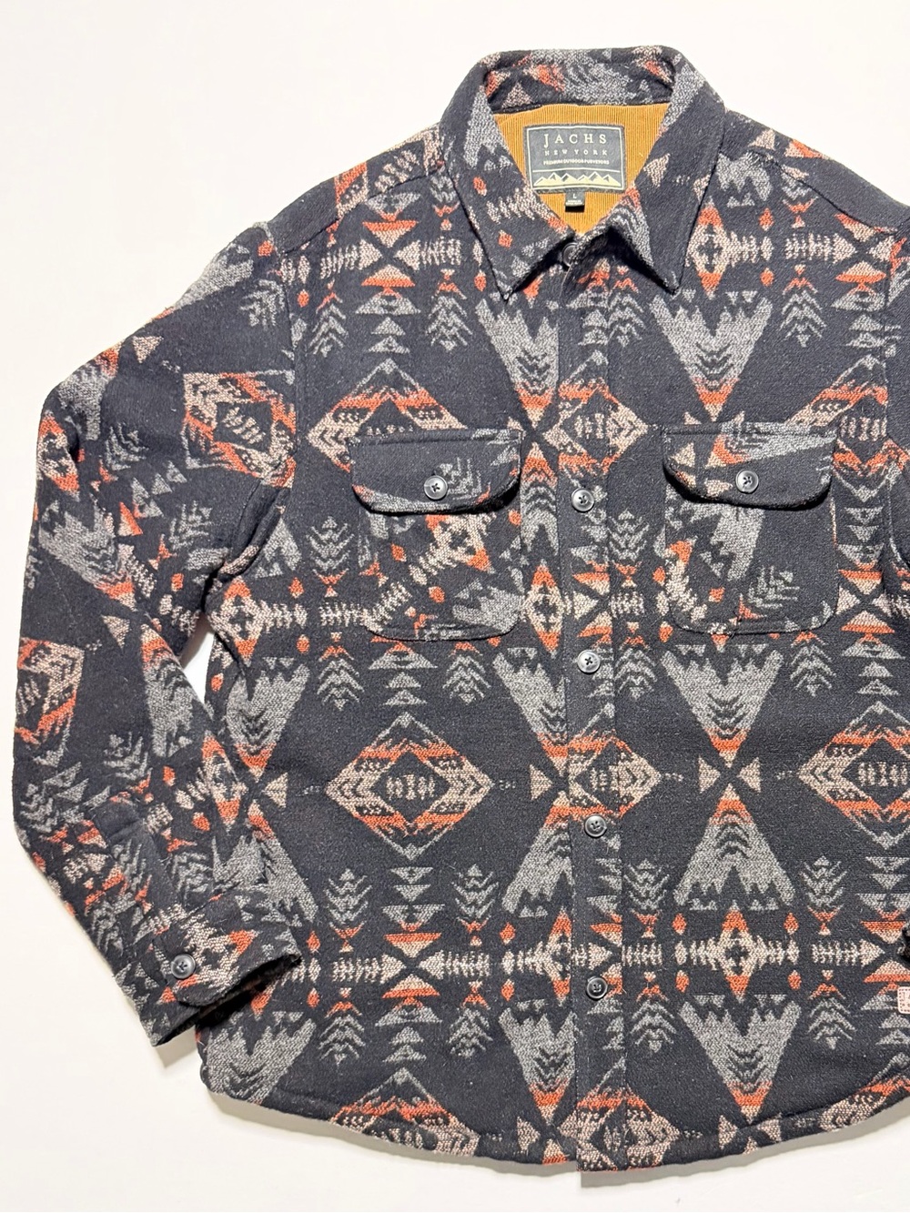 JACHS New York Men’s L Aztec Wool Blend Sherpa Lined Shirt Jacket Shacket